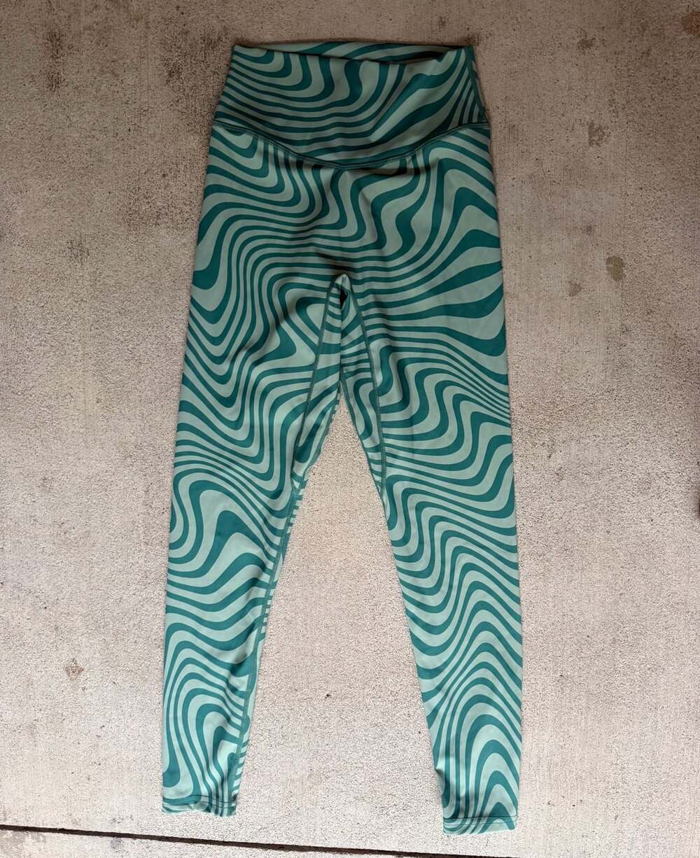 Balance Athletica Storm High Waist Leggings Swirl Green Size M